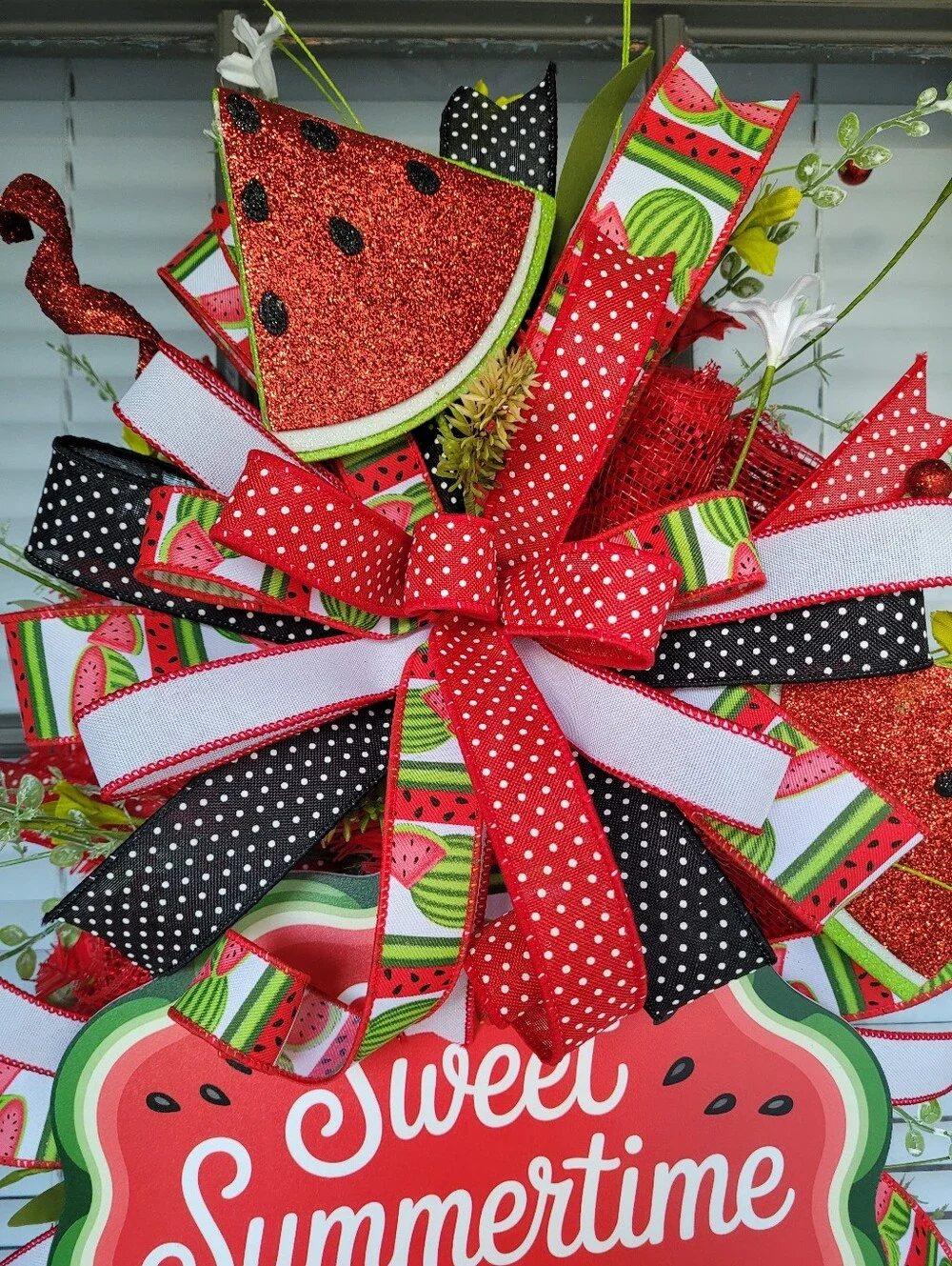 Sweet SUMMERTIME Watermelon Swag, SUMMER Door Wreath, Watermelon Decor